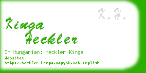 kinga heckler business card